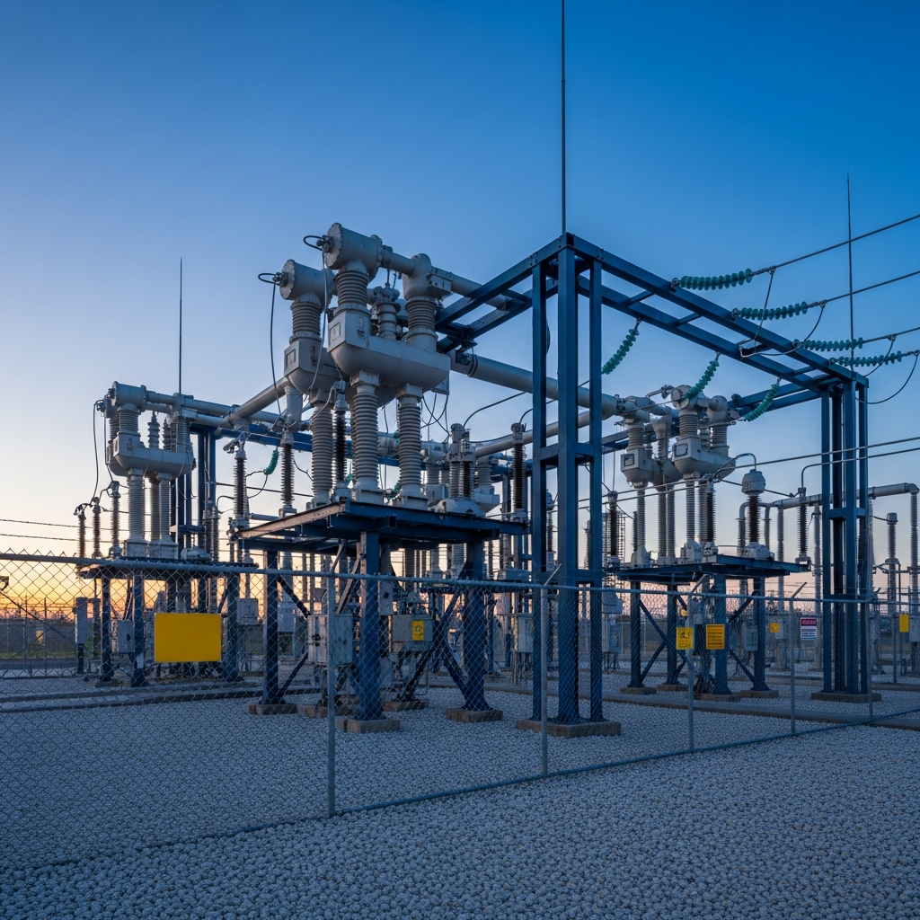 Utility substation with DER interconnection equipment
